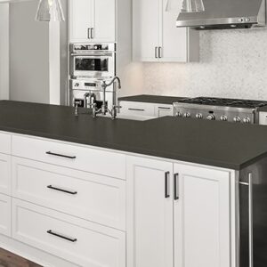 Modern kitchen with CRL Urban Grey Quartz worktop in London