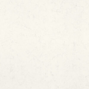 Detailed view of Caesarstone Frosty Carrina quartz, highlighting its marble-like appearance.