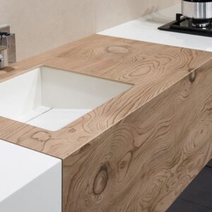 Kitchen worktop with Neolith La Boheme wood effect