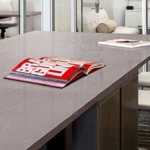 Office space in Kent with Cambria Clareanne Quartz Worktop, showcasing its stylish grey veining.