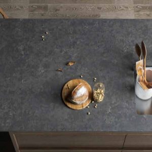 Kitchen countertop with Unistone Tartufo Quartz in a modern setting