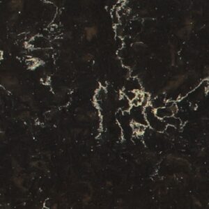 Detailed view of Unistone Java Black Quartz surface pattern