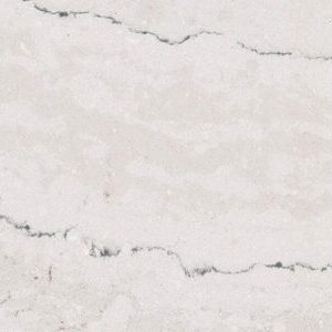 Close-up of Cambria Ella quartz surface with subtle marble-like veining.