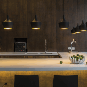 Stylish kitchen featuring Neolith Iron Copper surfaces