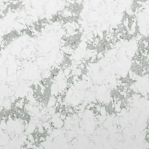 Detailed view of CRL Statuario Verde Super Honed Quartz surface