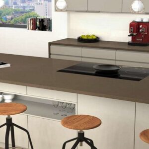 Modern kitchen featuring CRL Forest Quartz worktop