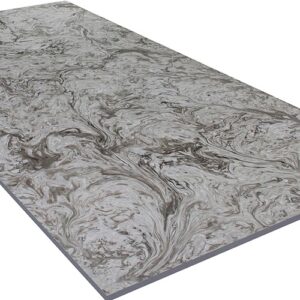 Slab of Unistone Avalanche Quartz highlighting its elegant pattern.