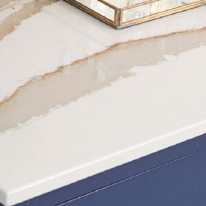 Cambria Brittanicca Gold quartz countertop in a modern kitchen