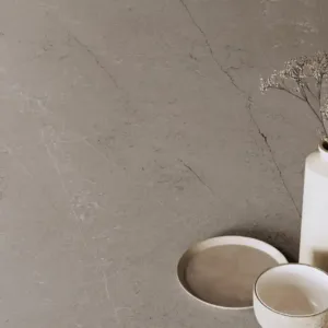 Ecotone Mystic Quartz kitchen countertop with decor