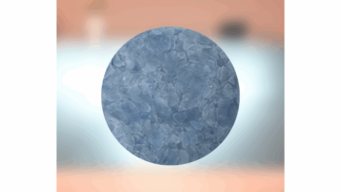 Flooring Circular detail of Magna Glaskeramik Sky Blue worktop