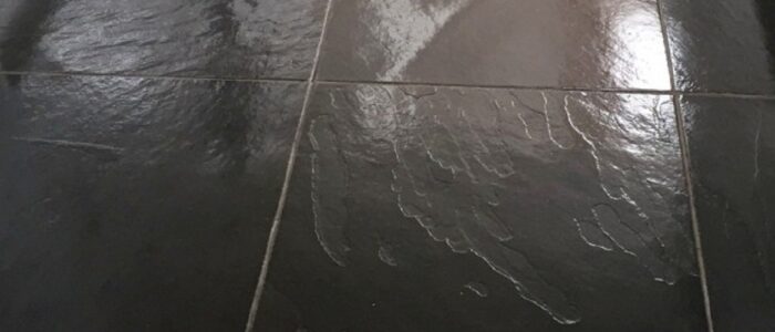 Tiles & Walls Black Slate Riven tiles installed in a modern interior