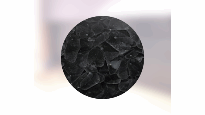 24-acc430c0-505e-11ed-b3c7-f173f80d4c39 Close-up of Magna Glaskeramik Black's unique texture