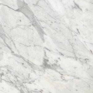 Close-up of Bianco Carrara Venato Marble showcasing subtle veining, ideal for London homes.