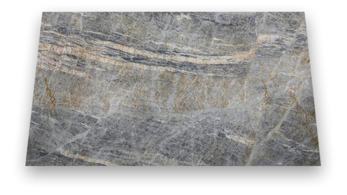 Tiles & Walls Cielo Quartzite slab with unique grey patterns