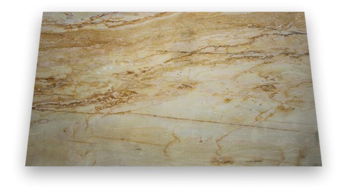 Flooring Gold Macaubas Quartzite slab showcasing unique patterns, perfect for kitchens in the UK.
