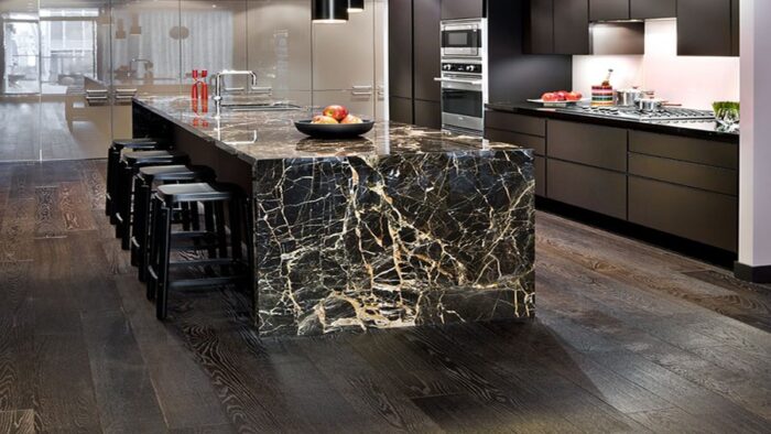 Tiles & Walls Luxurious kitchen island made of Port Laurent Marble