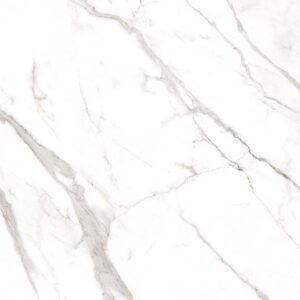 Close-up of Laminam Calacatta Oro Venato ceramic surface with greyish gold veins