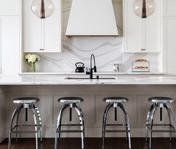 Tiles & Walls Modern kitchen featuring Cambria Brittanicca quartz worktops