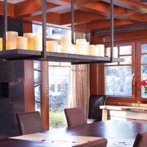 Elegant dining room with Cambria Charston Quartz worktop in a London home