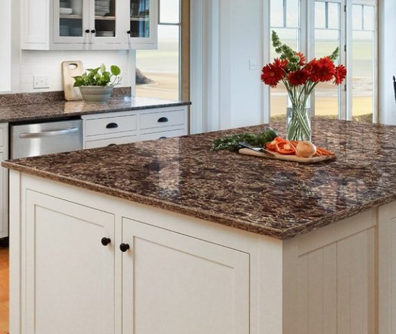 Flooring Kitchen with Cambria Hampshire Quartz worktop in a bright setting