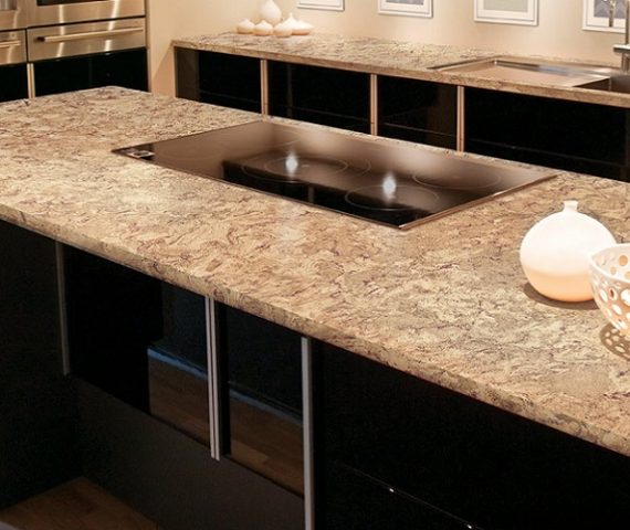 Flooring Cambria Nevern Quartz countertop in a modern kitchen setting.