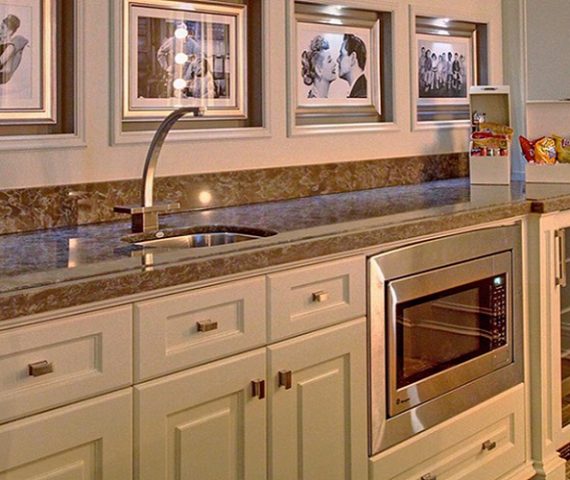Tiles & Walls Kitchen with Cambria New Brighton quartz countertop and white cabinets