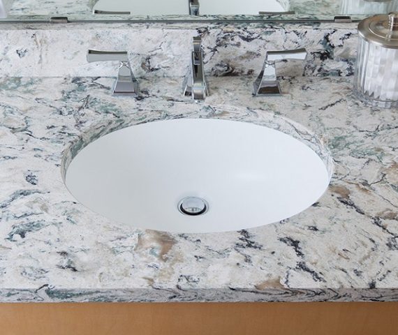 Flooring Cambria Praa Sands Quartz bathroom countertop with sink