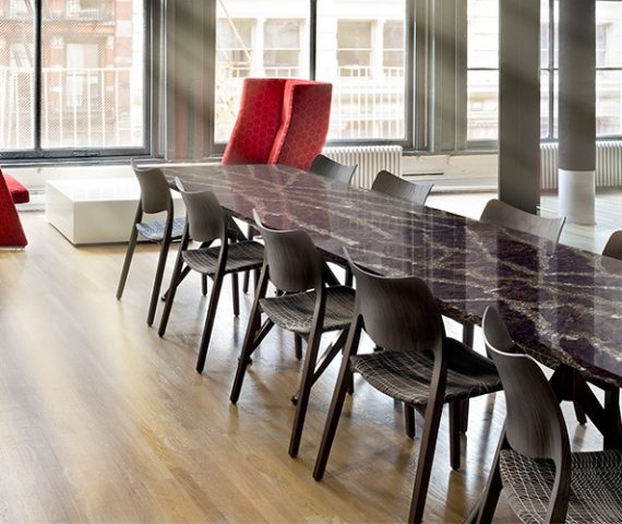 Flooring Cambria Princetown Quartz dining table in a modern London setting