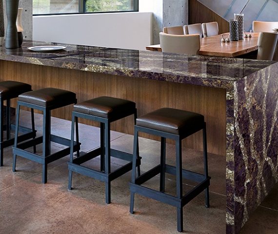 Tiles & Walls Cambria Princetown Quartz kitchen island in a contemporary UK home