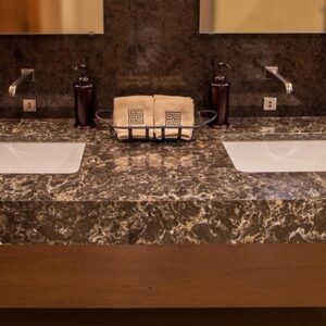 Bathroom vanity with Cambria Wellington Quartz countertop in London