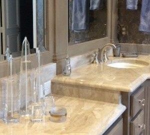 Luxurious bathroom vanity with Diano Reale Marble countertop