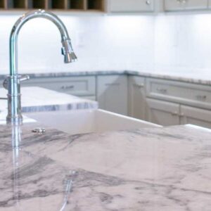 Mont Blanc Marble kitchen countertop in a modern UK home