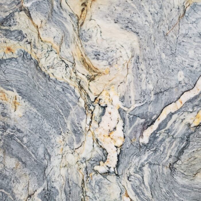 Van Gogh Quartzite - Worktops Close-up of Van Gogh Quartzite with unique swirling patterns, ideal for luxurious interiors in London, UK.