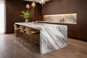 waterfall edge kitchen worktop luxury design