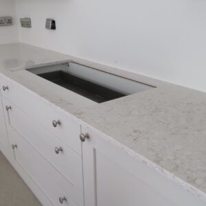 Kitchen countertop featuring Samsung Radianz Alluring Quartz in a modern setting