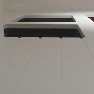 Quarella Blanco Paloma Quartz worktop installation in a contemporary kitchen setting.