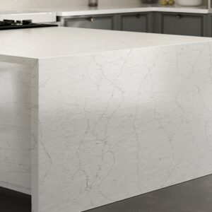 Modern kitchen featuring Silestone Pearl Jasmine worktop in London