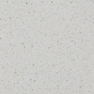 Close-up of Quartzforms Brazilian Canadian White Quartz surface with medium grains.