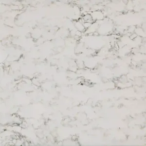 Close-up of Quartzforms Imperial White Quartz surface with fine grain and warm veining.