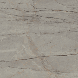 Close-up of Caesarstone Striata Porcelain with smoky grey base and dark veins