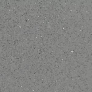 Close-up of CRL Grey Shimmer Quartz surface with fine sparkle