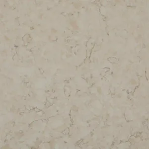 Close-up of CRL Savannah Quartz surface with beige tones