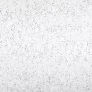 Close-up of CRL Lugano Quartz surface with granite-like veining, ideal for UK kitchens.