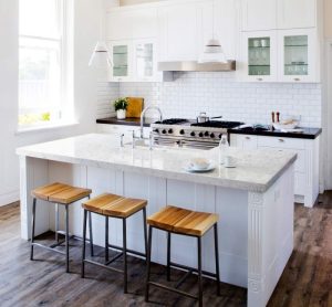 Silestone Cygnus Quartz Kitchen Island