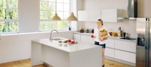Silestone Lagoon Quartz Kitchen Island