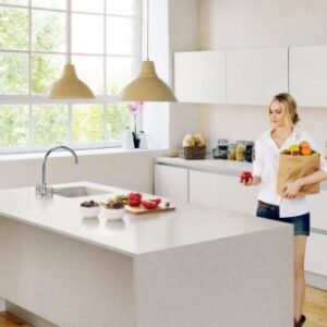 Silestone Lagoon Quartz Kitchen Island