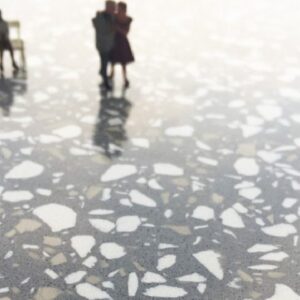 Terrazzo Dark Quartz worktop in a modern kitchen setting