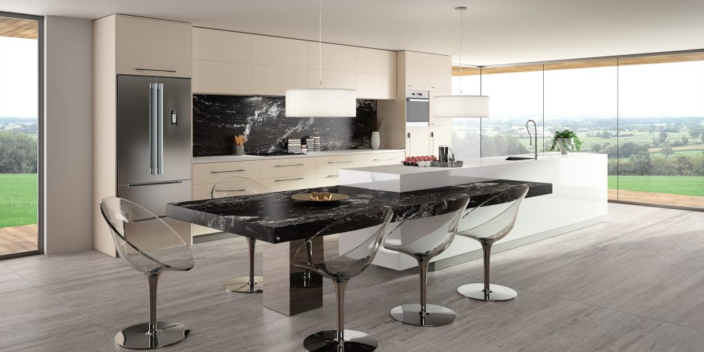 Sensa Black Beauty granite polished worktops