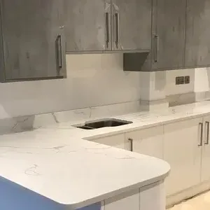 Modern kitchen featuring Opal Calacatta Classic worktop in London home