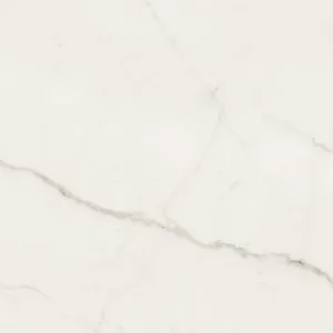 Close-up of Caesarstone Lumena's elegant pearl-white surface with grey veining.